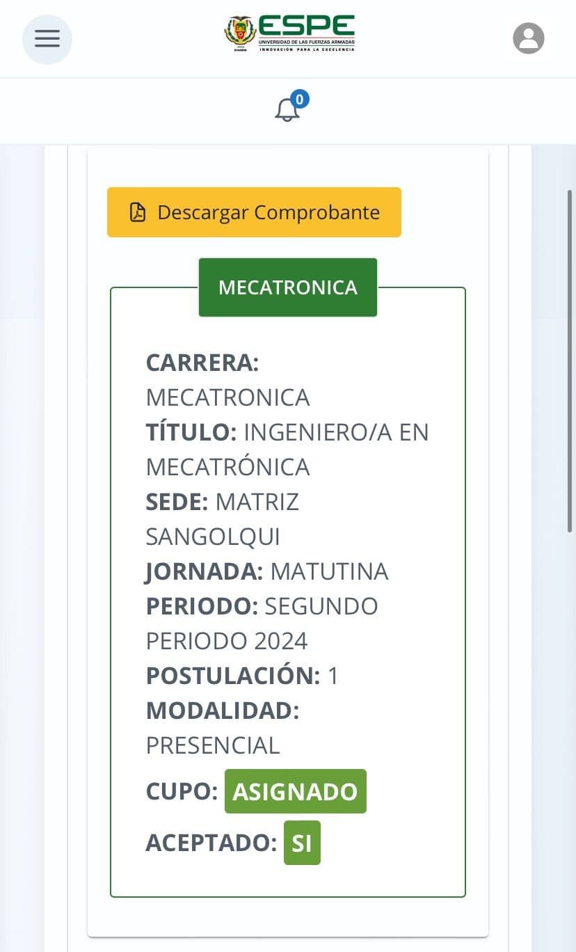 Cupo aceptado
